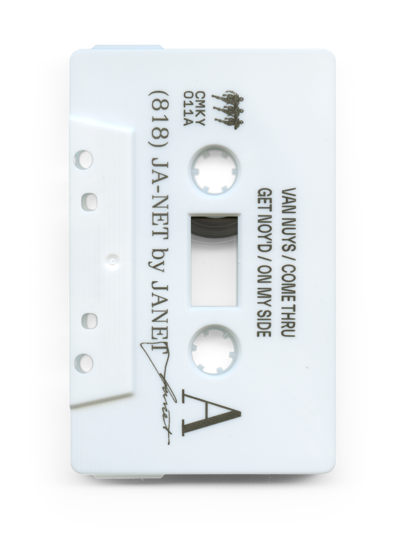 Front of (818) JA-NET cassette tape shell